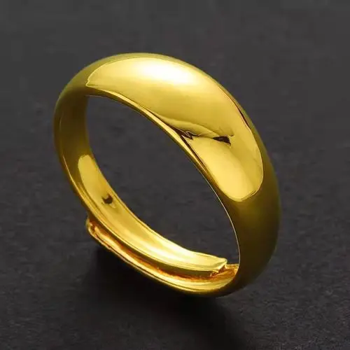 

Fine jewelry couple adjustable gold ring 18K gold plated non tarnish rings chunky gold rings for women