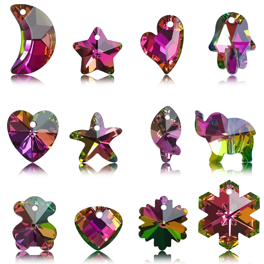 

Rosy Multi-shape Murano Charm Pendant Lampwork Glass Beads For DIY Making Handmade Earring Fish Necklace Jewelry Making Supplies