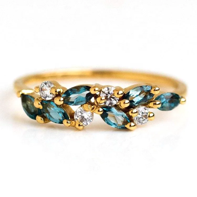 

Milskye gorgeous luxurious modern totally unique london blue topaz diamond orchard ring