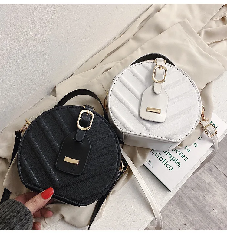 

New Arrival Fashion Round Clutch Mini Pu Leather Crossbody Chain Purses Bags Women Handbags Ladies, 3 colors