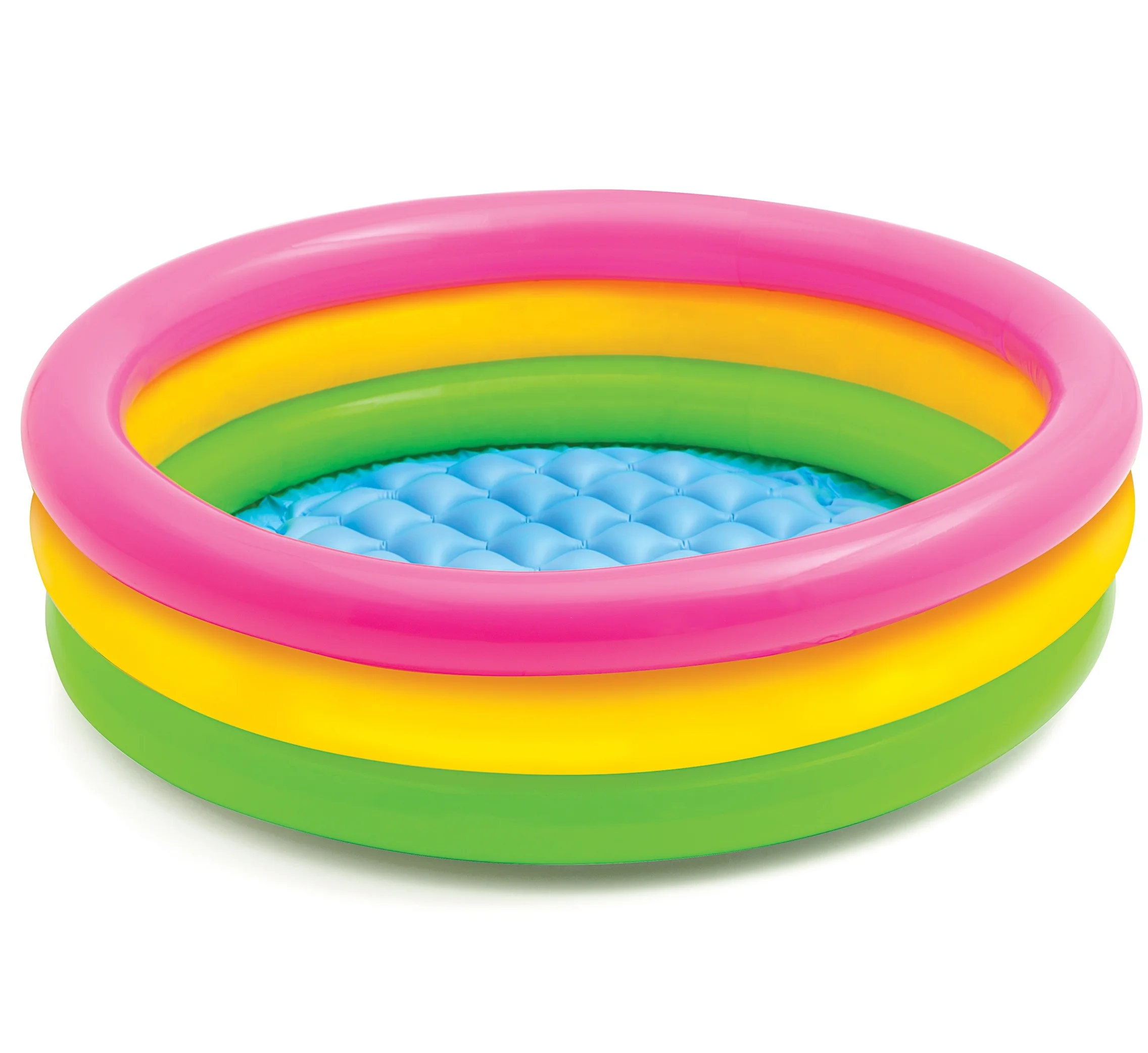 

Intex 58924 Sunset Glow 3 Rings Baby Pool Inflatable Round Colorful Kid Swimming Pool, As picture