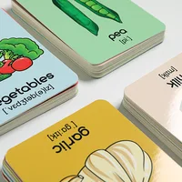 

custom cardboard laminated ring educational flash cards learning