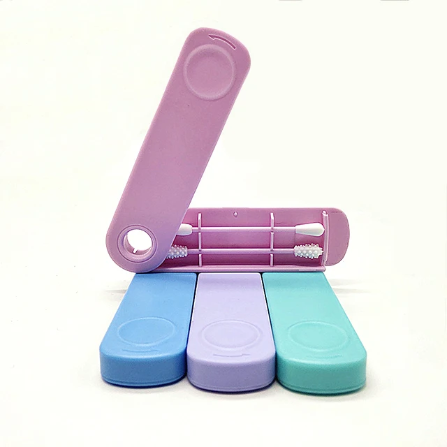 

Upgraded Version Washable Reusable Medical Silicone Cotton Swabs with Portable Case, Blue, green, pink, purlpe