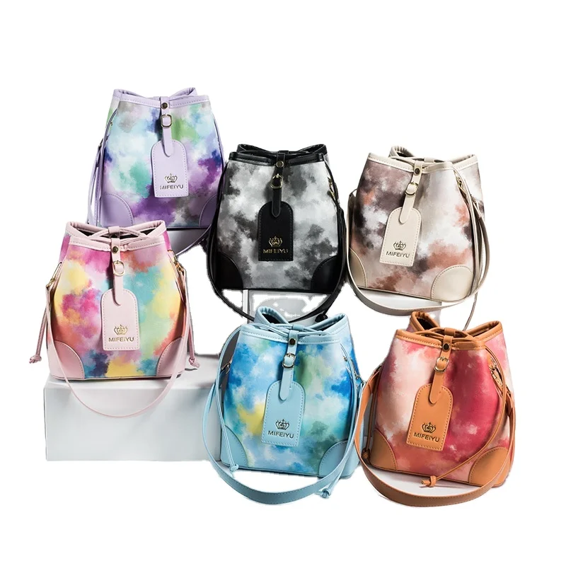 

Famous brands tie dye lady bucket bag designer ladies hand bags luxury purses and handbags for women, Customizable