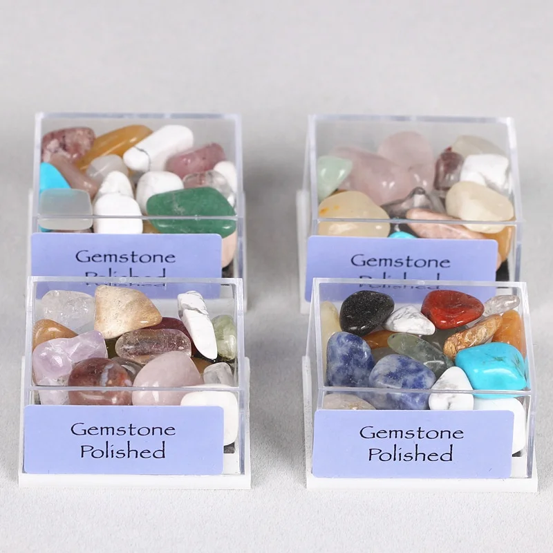 

Natural Raw Healing Crystals and Tumbled Gemstones Polished Rock Crystal Quartz Stones Mineral Specimen Gift Set, Picture