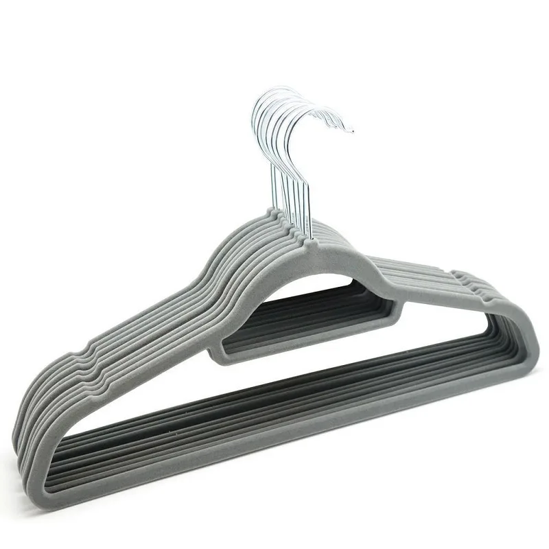 

Adult non-slip flocking hanger custom-made 45CM shoulder traceless black magic clothing store hanger, Any color