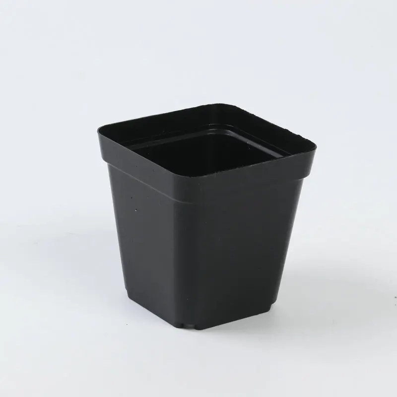 

Low price wholesale thickened square black plastic seedling pot base planting flower pots & planters