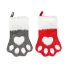 Hot selling christmas decoration 2019 Pet Dog Cat Paw fluffy decorating stockings christmas ornament