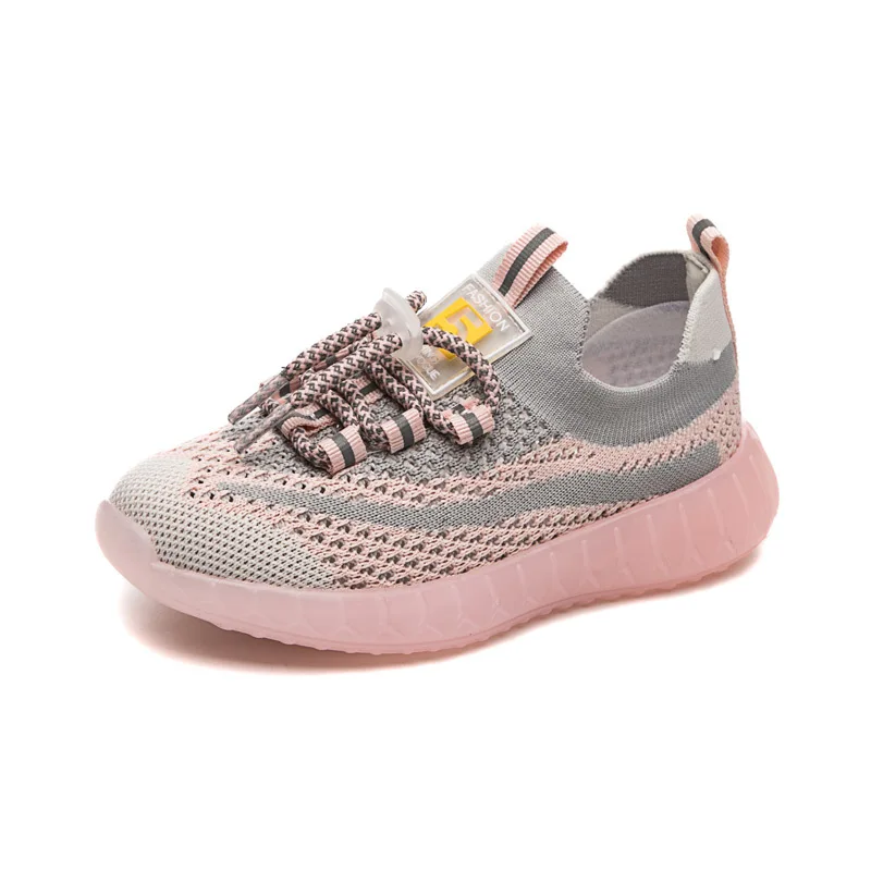 

Spring Autumn Children Shoes With Light Led Kids Shoes Luminous Glowing Sneakers Baby Mesh Girls Shoes, Yellow,pink, black