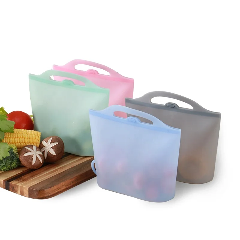 

Gepai new product zipper seal reusable silicone fresh food freezer storage bags for packing food, Pink, blue, grey, green, white, etc.