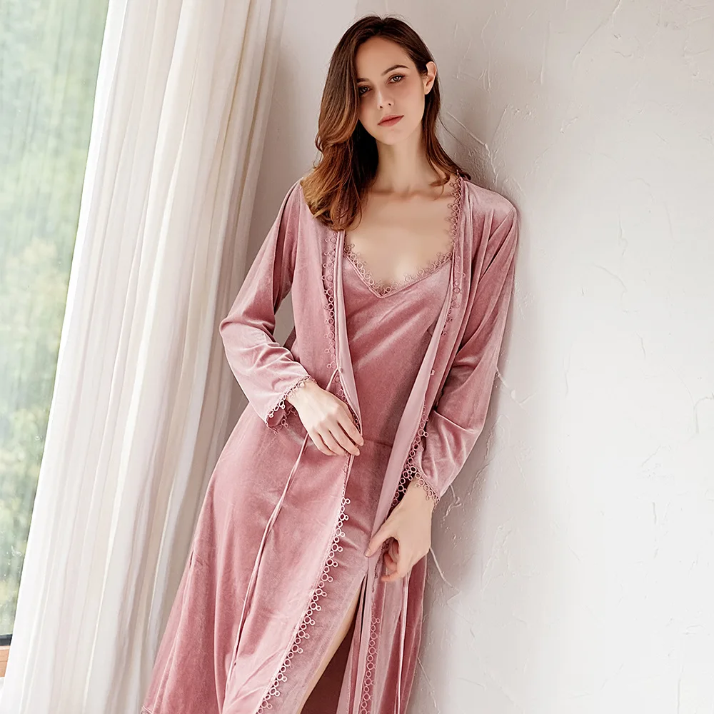 

Super comfortable Fancy velvet night 4pcs set pajama suit, 4 colors