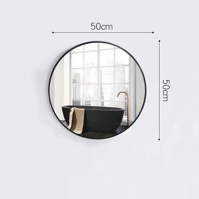 50cm Metal Big Bathroom Mirrors Home Wall Decor Wall Hanging Mirror Dining Edge Decoration Spelling Large Round Mirror