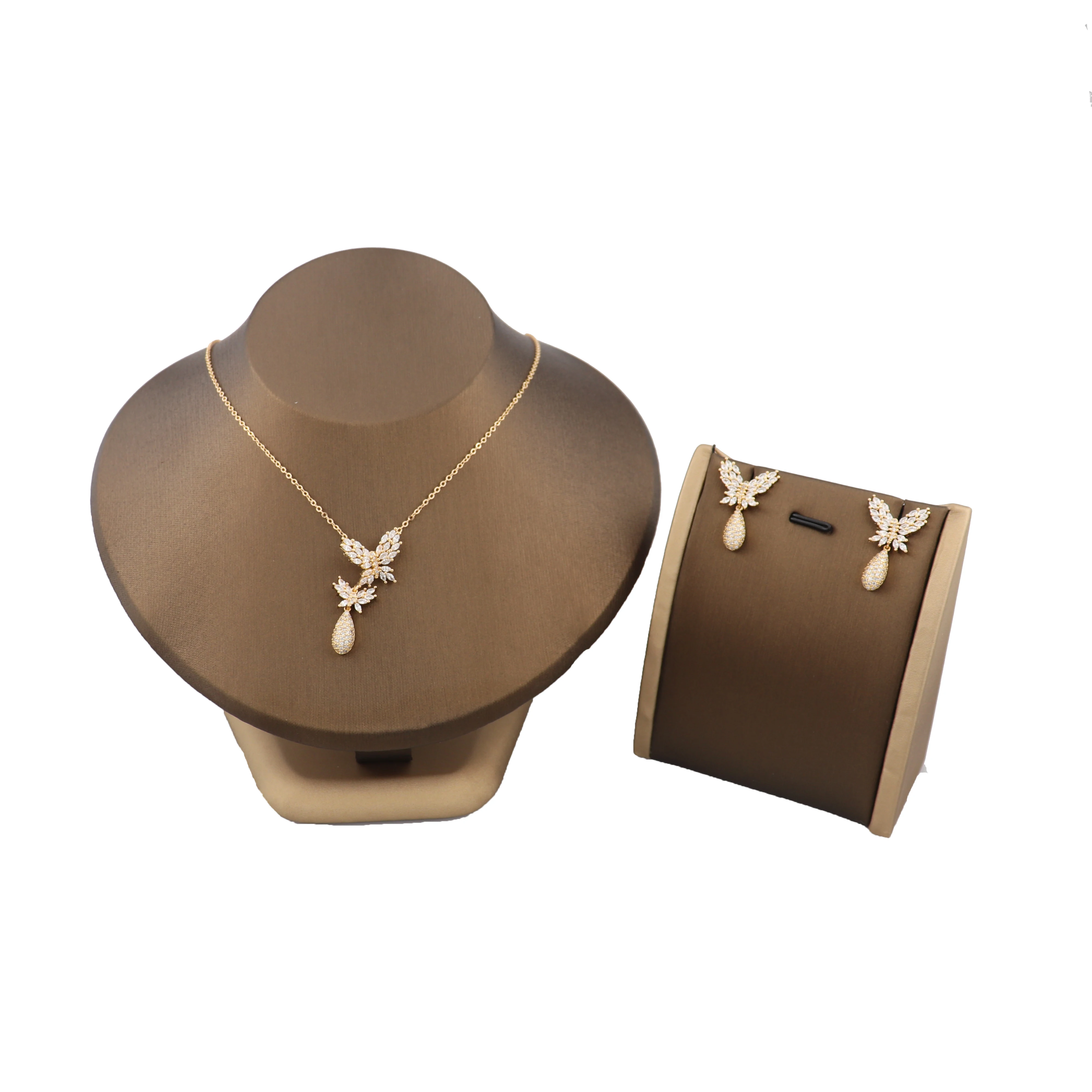 

Party show jewelry butterfly fashion high quality gift brand jewelry women girl set plated 18k gold jewelry set