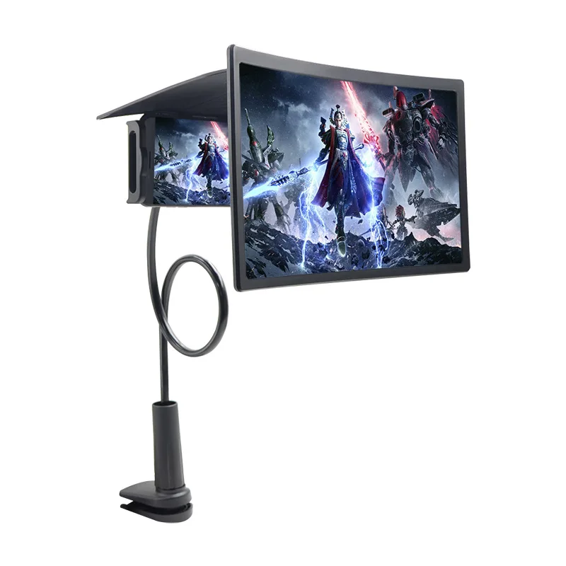 

HD Curved Phone Screen Amplifier with lazy holder and light shield power amplifier mobile phone led tv, Black,white