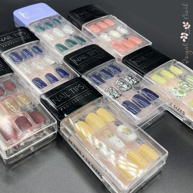 

26 Fashion Designs 3 Minutes Fast Manicure Artificial Fingernails 30pcs with Glue Sticker False Nail Tips