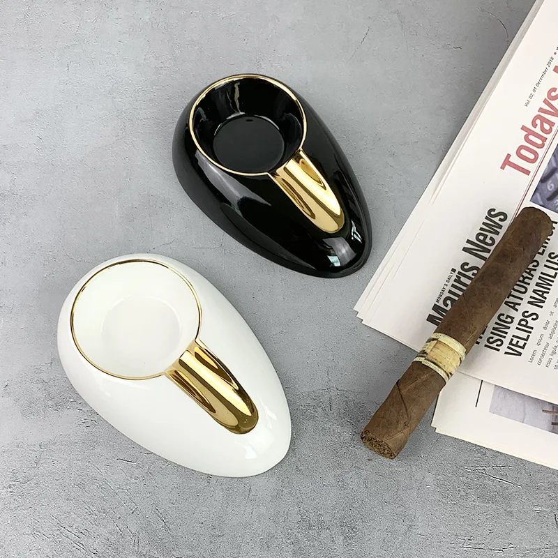 

Originality Concise Style Round Portable Mini Household Smoking Top Grade Cuban Cigar Ceramic Ashtray, Multi color