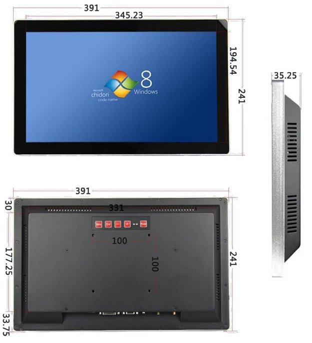 Support Windows 7/8/10/XP/Linux/MAC OS/Android 15.6" HD Touch Monitor Open Frame Monitor for Medical Devices