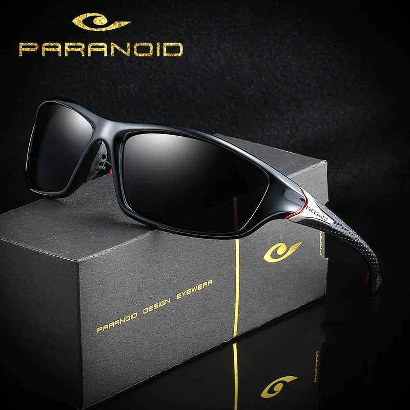 

PARANOID New Designer Polarized Outdoor Black Sports Sunglasses For Men