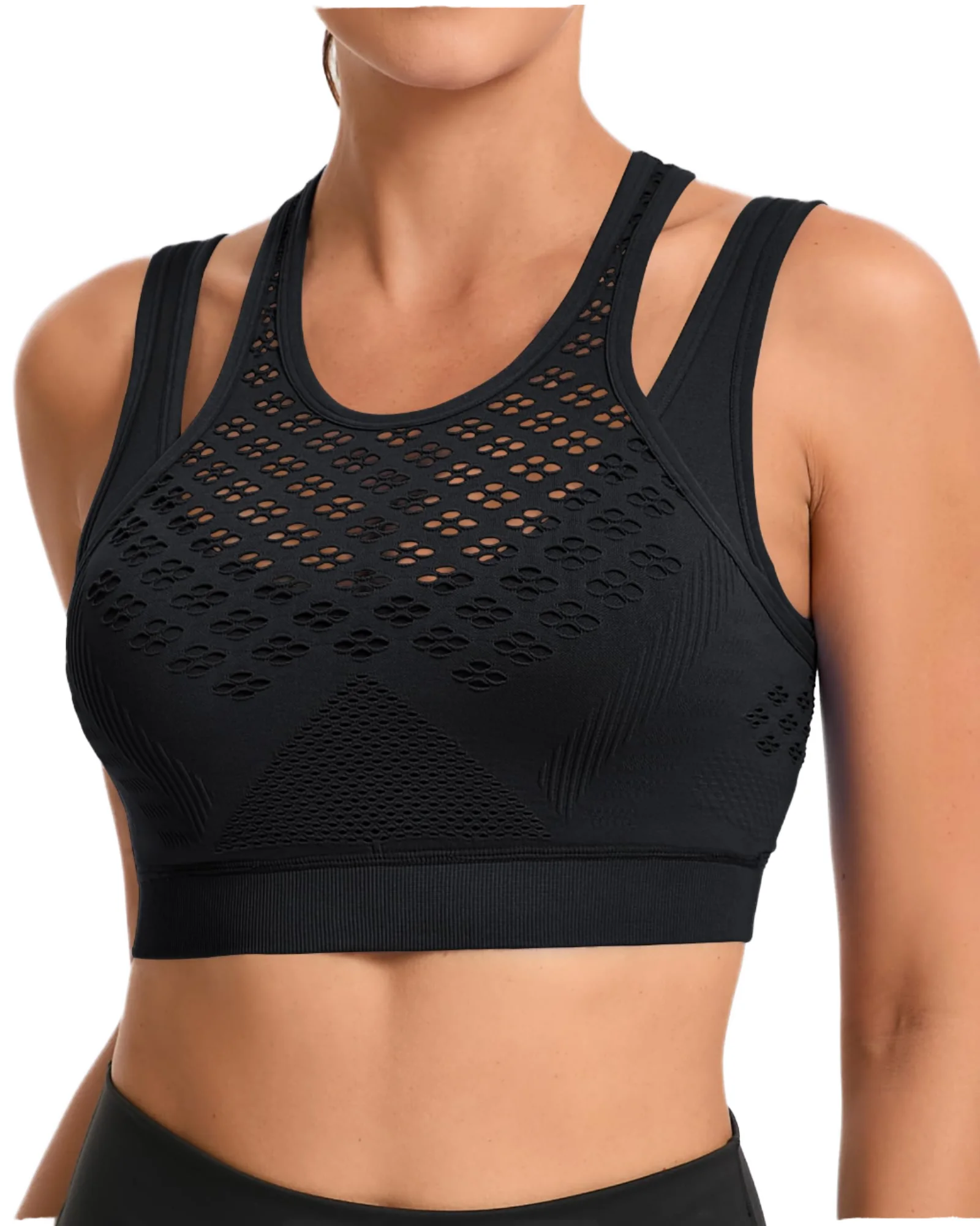 High Support交叉背with Removable Bra Pads Athletic内衣