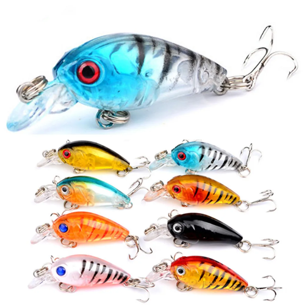 

Minnow Fishing Lures Wobblers Hard Bait Peaca Bass Eyes-Crankbait 3D 1PCS, 9 colors