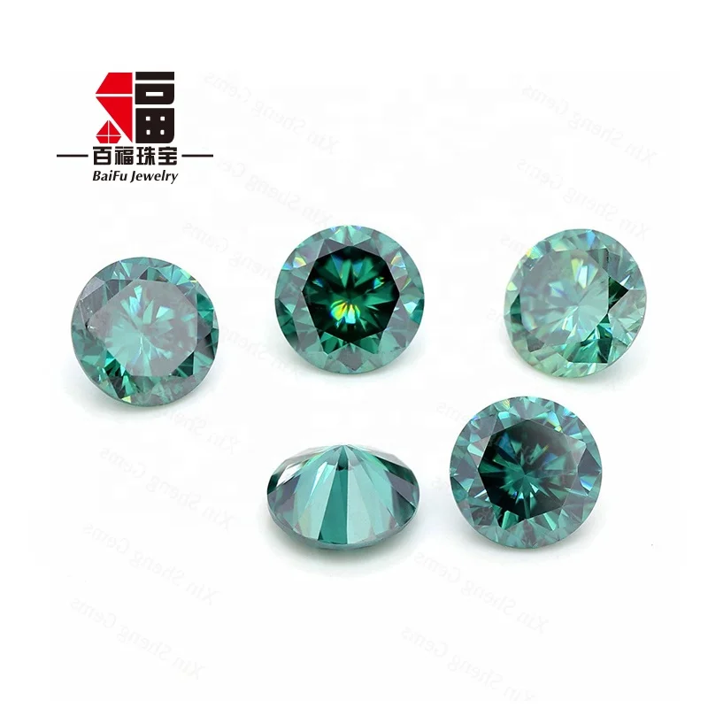 Baifu Jewelry wholesale price brilliant loose green emerald moissanite