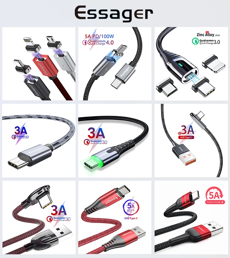 Custom Light Up Quick Charger Phone Usb 3 In 1 Magnetic Charging Cable For Iphone - ANKUX.COM