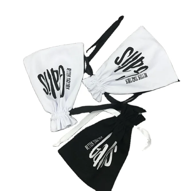 

Custom Black Satin Fabric Jewelry Drawstring Bag With Custom Logo Printed/cotton jewellery bag,drawstring bags with logo, Customized color