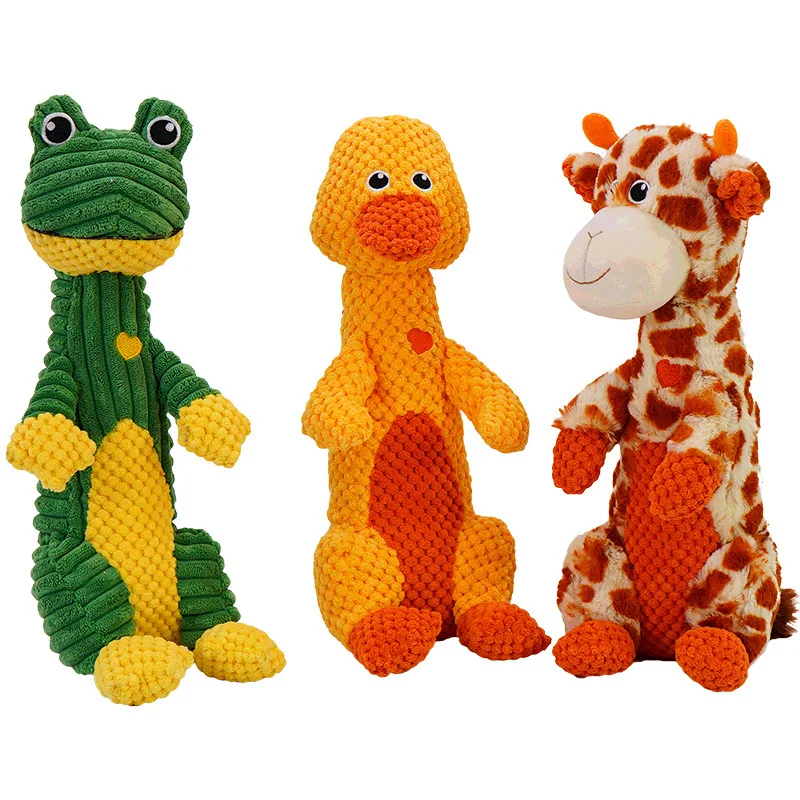 

Fashion Cute Animal Shape Plush Ctach Me Pet Toy Dog Resistance Squeaky Bite Toys Craft Natural
