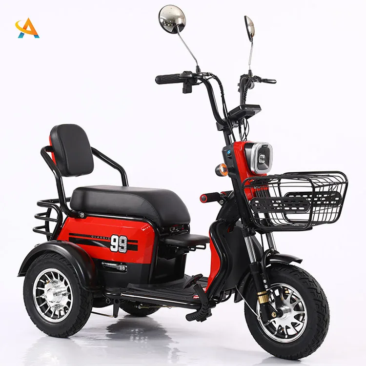

Triciclo Electrico De Carga Electric Three Wheel Tandem Moto 60v 45ah Bike 1000w Cheap Electric Tricycle, Red