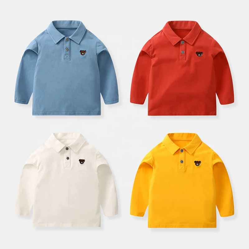 
2020 High Quality Custom cotton boy kids Cotton shirts polo shirt with long sleeve 