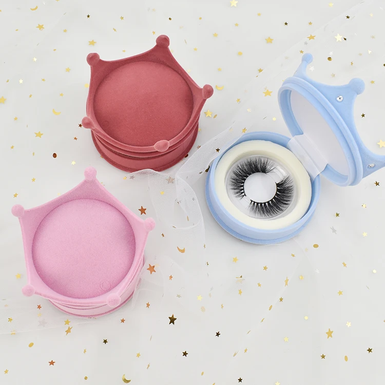 

JC summer lash box unique hot selling glitter eyelash box pink crown lash box
