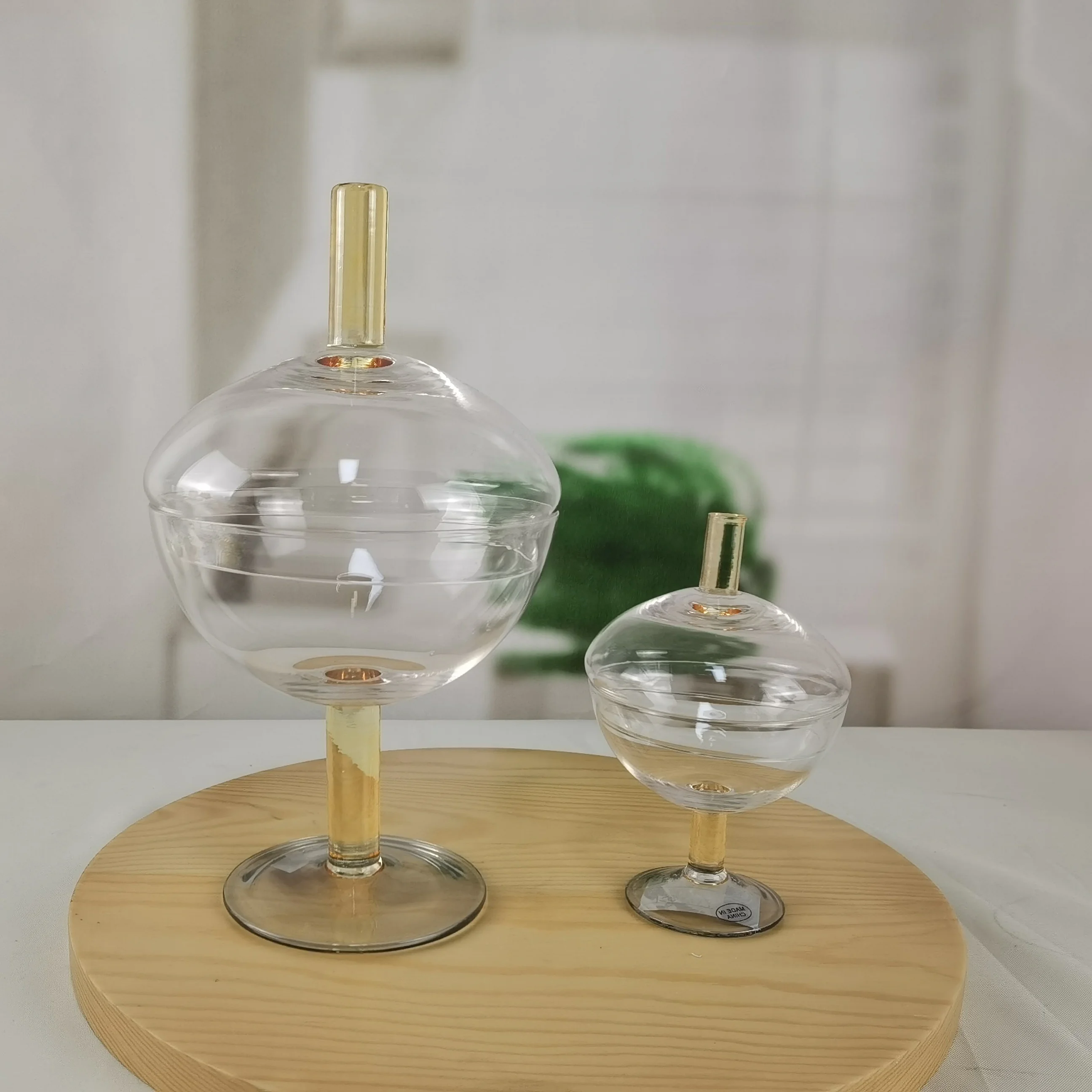 

wholesale colored glass food storage container jar with lid