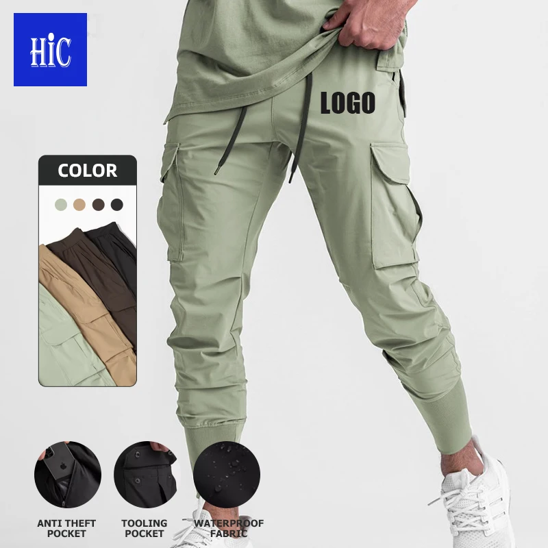 

HIC 1 Wholesale High Quality Men's Cargo Multi-pocket Trousers Fitness Leggings With Pocket Casual Solid Joggers Pencil Pants