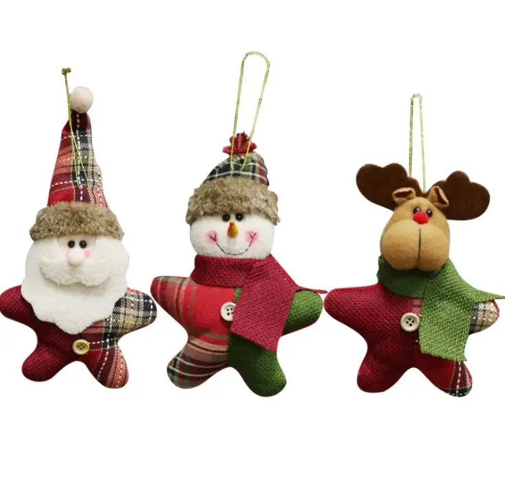 

Christmas Plush Ornaments Xmas Hanging Decoration Santa Clause Snowman Reindeer Doll Christmas Tree Pendant Holiday Party Decor