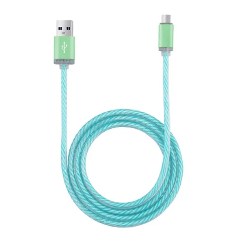 

Wholesale 1M Visible LED Lights USB Data Charger Cable Charging Cable USB Mobile Data Cable for iPhone, White green red blue orange purple