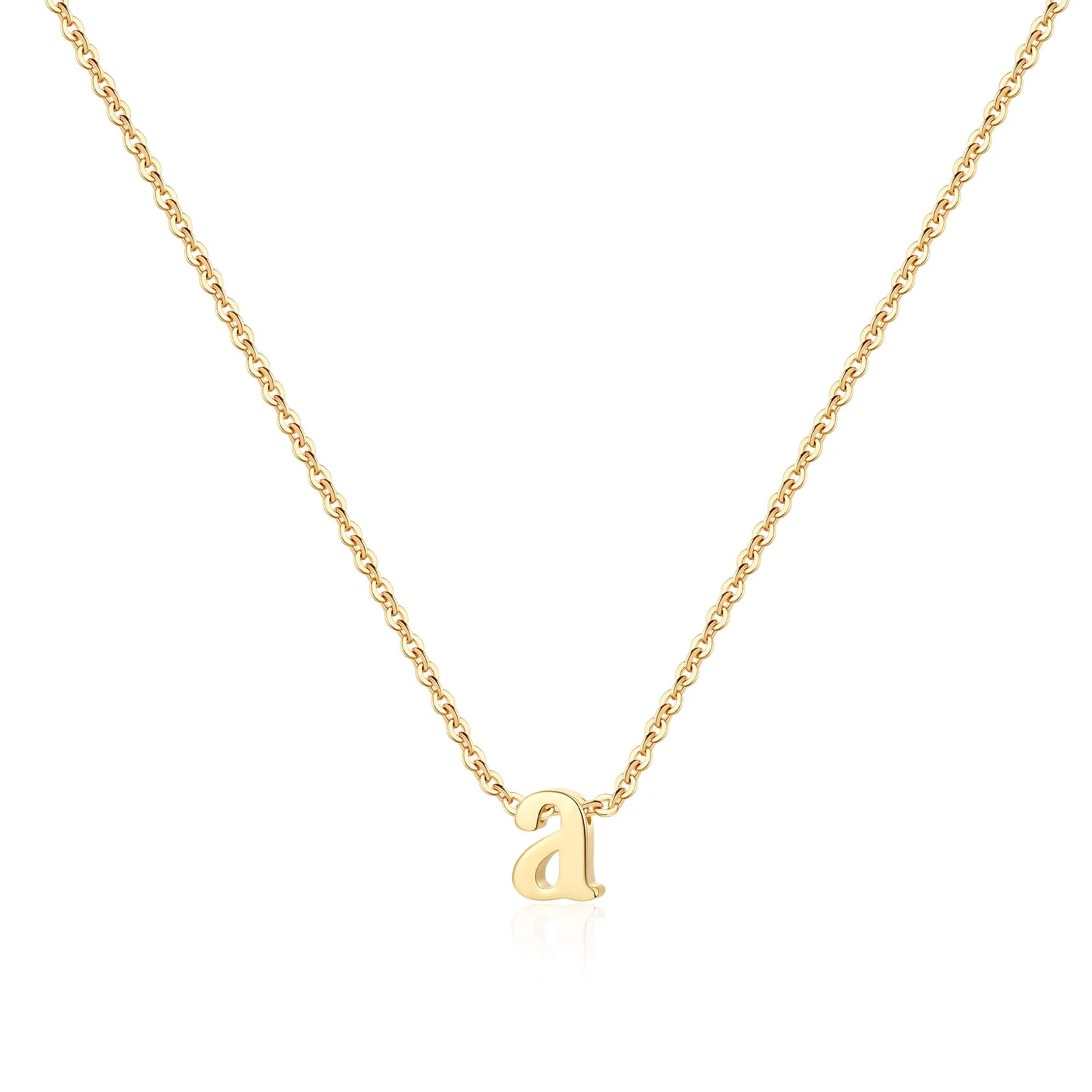 

14K Gold Plated Small Initial Pendant Necklaces for Women Girls Personalized Minimalist Delicate Children Kids Alphabet Necklace