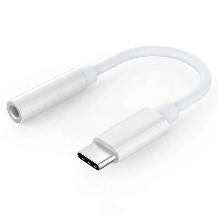 

Type C to 3.5mm Headphone Jack Adapter for Smartphone Xiaomi Samsung Huawei, Black, or white