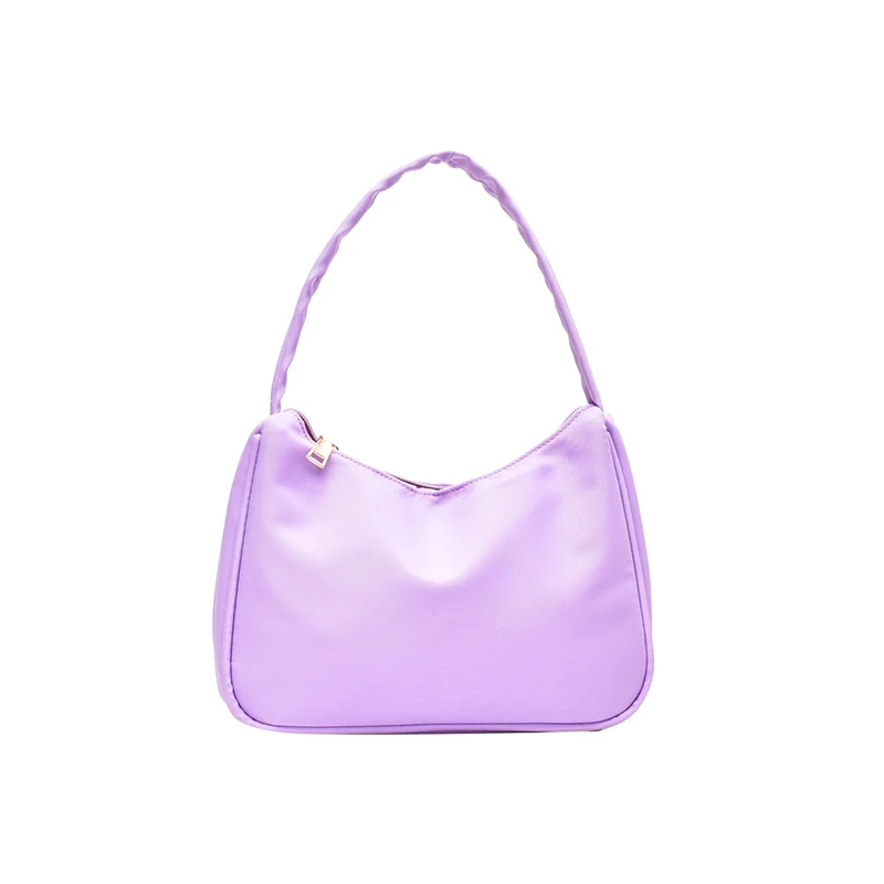 

2021 New Small Fashion Nylon Mini Handbags with Zipper Closure Clutch 90s Shoulder Bags For Women