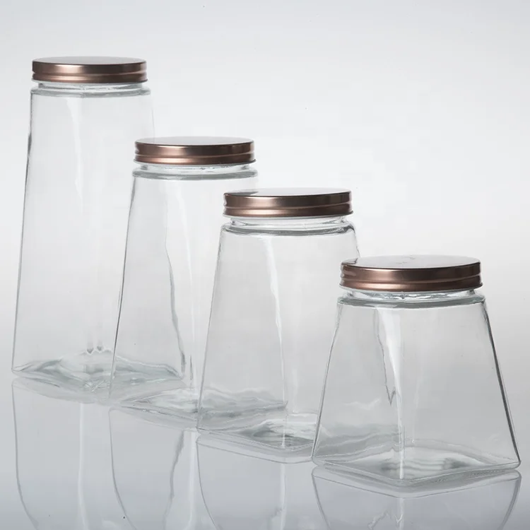 high quality cheap airtight empty pickle glass storage jar  set with lids