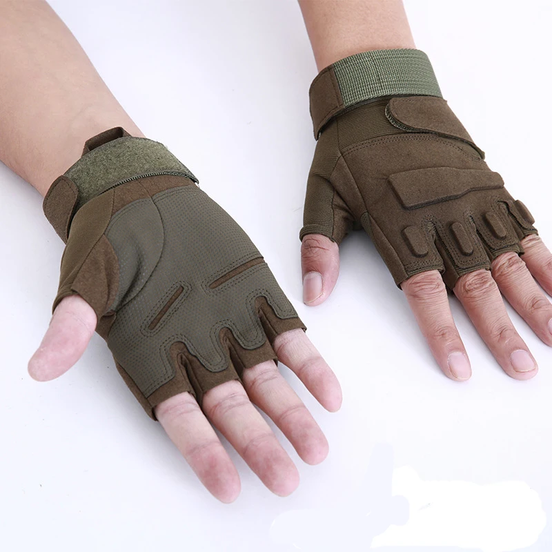 Tactical Military Warm Half Finger Gloves Airsoft Adjustable Protective Glove 