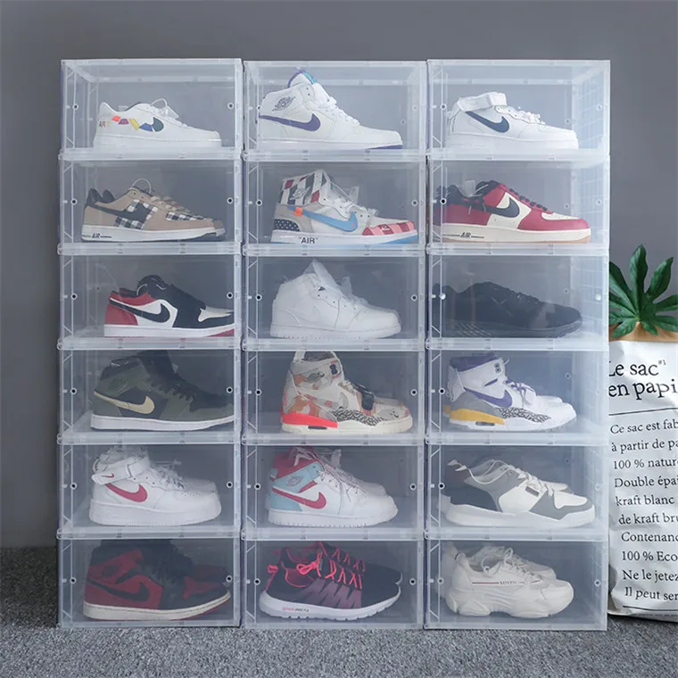 

TL5689 plastic shoe drop front box display case