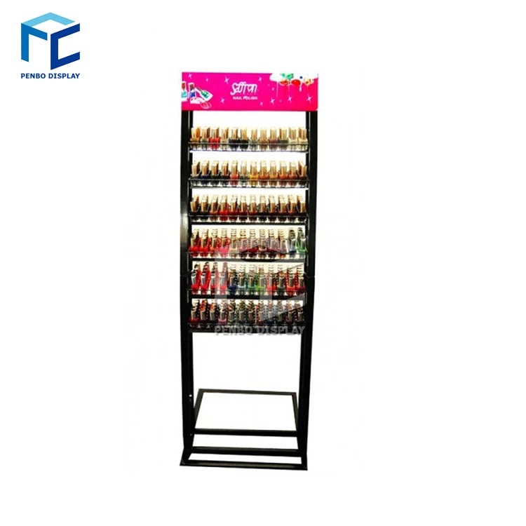 8 Layers Floorstand Rotating 360 Degree 4-Way Hook Hanging Wholesale Metal Eyelash Display Rack