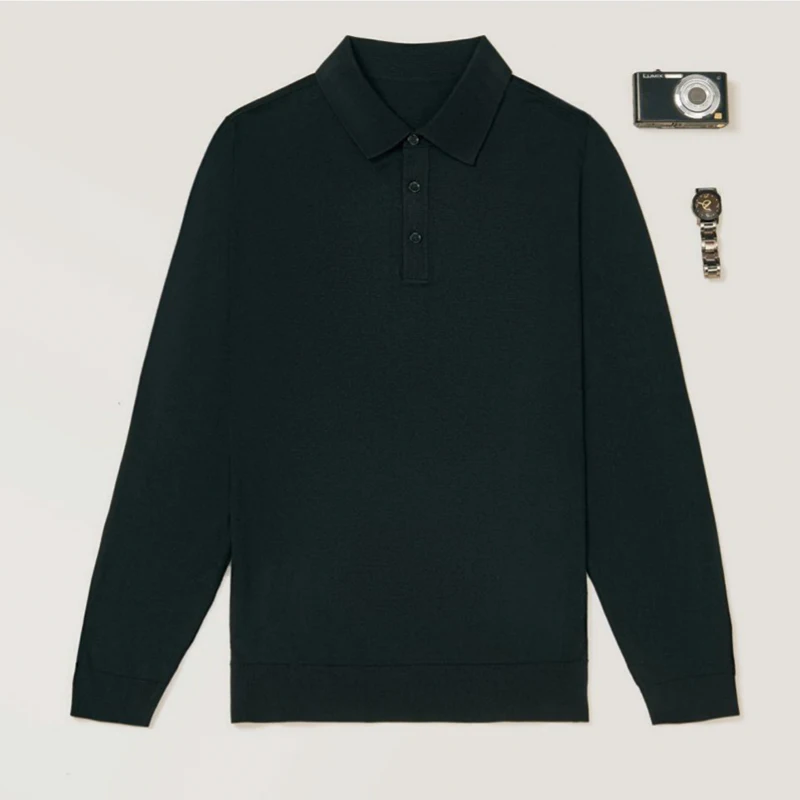 Men's Cardigan Lapel Solid Color Cashmere High Quality Fashion Slim Comfortable Casual Knit Sweater