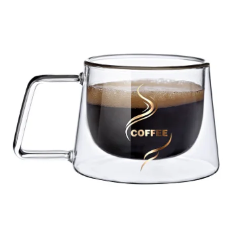 

Clear borosilicate double wall glass coffee cup thermal insulated coffee latte espresso mugs