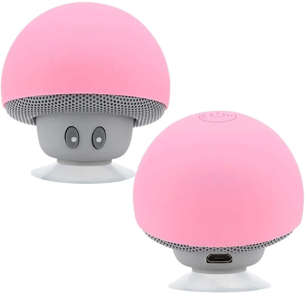 

Wholesale Portable Mushroom Suction Cup Waterproof Mini Wireless Speaker with Mobile Phone Tablet PC Stand