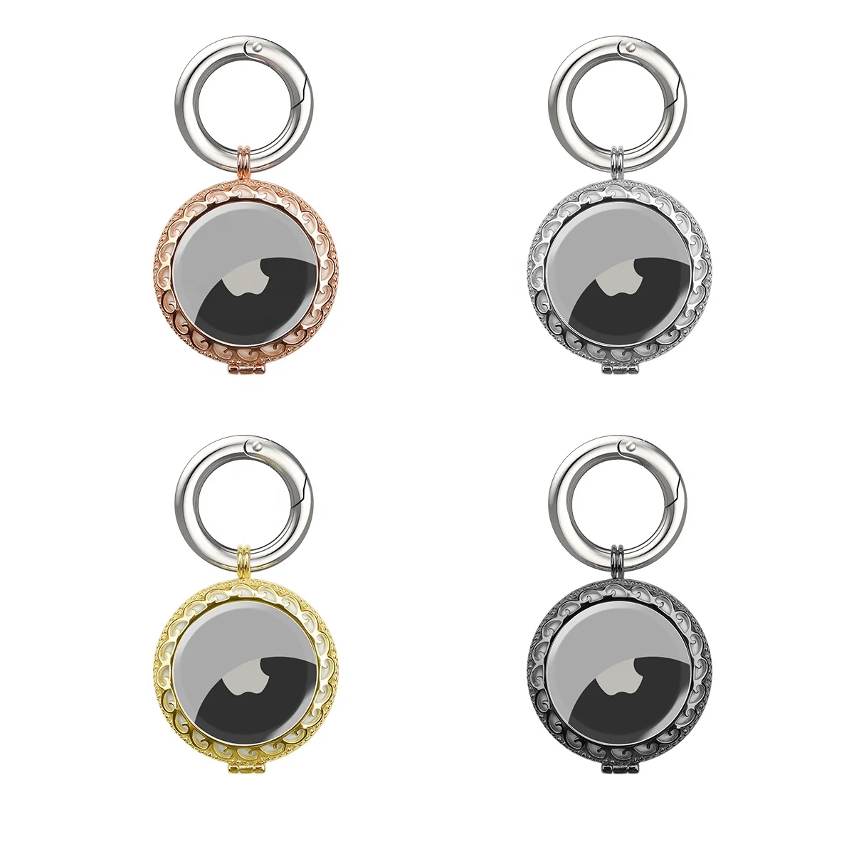

airtag metal case copper Jewelry airtag accessories half cover tracker Amazon hot selling airtag case/holder