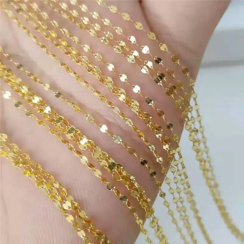 

Luxury Fashion Au750 Pure 18k Gold Chain Necklace Jewelry Accessories Women Ladies Female Bridal Engagement Wedding Necklaces