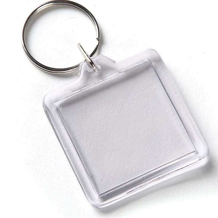 

wholesales and retails Square transparent acrylic key ring wholesale spot key ring pendant customized TP-22114, Custom color or as photos
