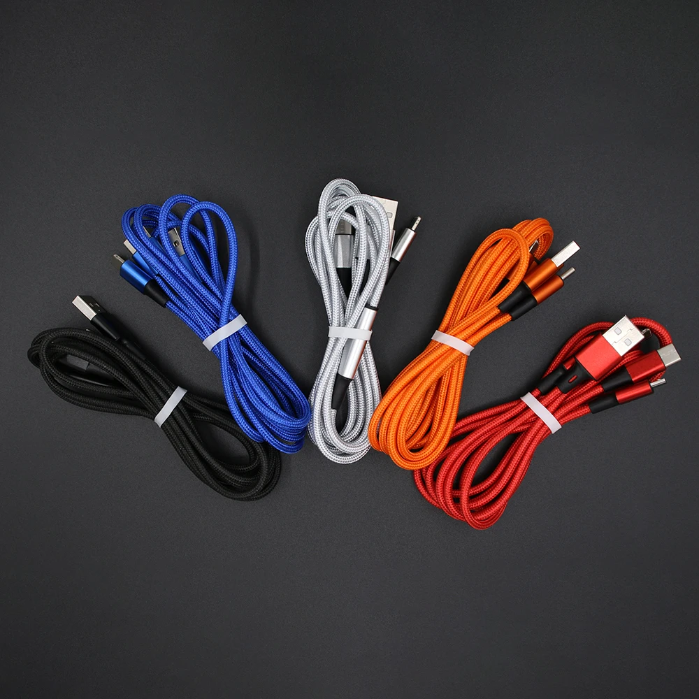 All in one usb cable Fast charging 2.4A usb charging cable for Type C, Micro IOS phone - ANKUX.COM