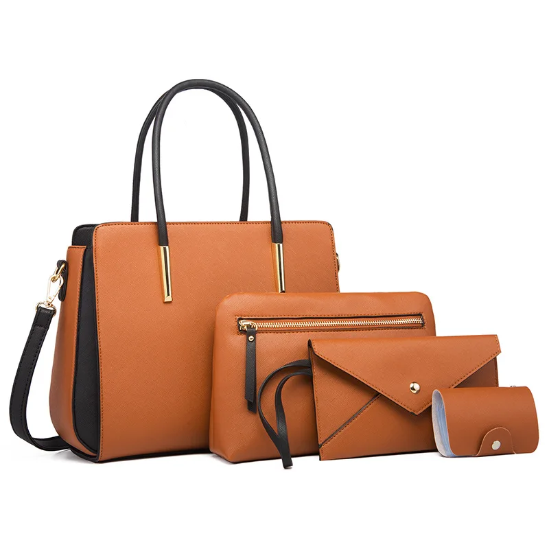 

Best selling pu leather 4 pcs women handbag set, Customizable